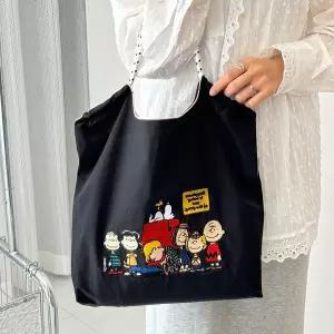 숄더백 스누피 에코백 토트백 귀여운 가방 가족 일본 자수 쇼핑백 캔버스 크로스백 대용량 출퇴근용