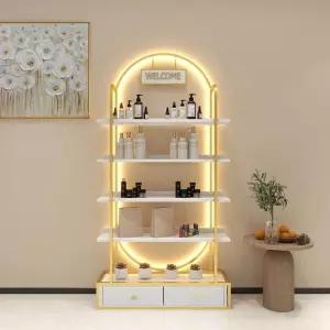 화장품진열장 매니큐어쇼케이스 미용실인테리어 다층수납 조명 럭셔리 모던