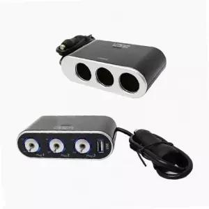 카렉스 차량용 멀티 시가잭 스위치 소켓 USB 3구