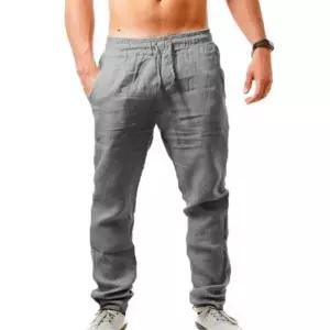 시원한 스트레이트핏 린넨 팬츠 허리 밴딩 조절 (WFK5UEL)