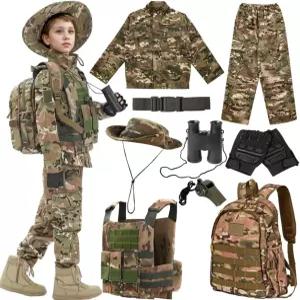 소년용 군복 할로윈 코스프레 밀리터리 조끼 백팩
