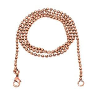 JAI MAA LAXMI 스토어 남녀용 구리 구슬 체인 목걸이, 랍스터 걸쇠 포함 16~30인치 길이 조절 가능