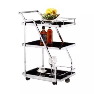 골드 와인 트롤리 3단 스텐레스 카트 웨건 서빙카트 식당 주방 이동식
