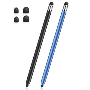 [미국배송] 터치스크린용 스모저 스타일러스 펜(2팩) 아이폰호환/아이패드호환/삼성호환 삼성제품호환/태블릿용 감도 및 정밀 펜 모든 정전식 터치스크린 장치 + 교체 가능한 고무 팁 4가지