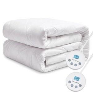 써밀럭스 전기 매트리스 패드 킹 사이즈 퀼팅 웨이브 10 열 설정 및 이중 제어, 12시간 자동 꺼짐, 딥 포켓 최대 15인치, 극세사 침대 워머, ETL 인증 세탁기 세탁 가능, 78인치 x80인치