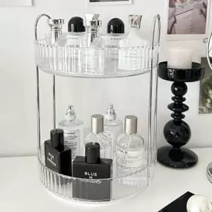 대용량 회전 화장품 정리함 아크릴 투명 화장대 정리 진열대
