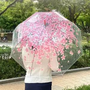 [하프클럽/]투명 벚꽃우산 예쁜 패션 장우산 돔 우산 2개세트