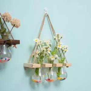 감성 인테리어 액자 빈티지 화분 디자인 꽃병 포인터 벽걸이 걸이 삼베 로프 실내 수경재배 용기 사무실 벽