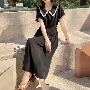 원피스 뷔스티에원피스 여름원피스 배색 핀턱 뒷밴딩 플라워원피스 하객원피스