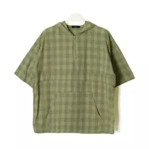 체크패턴 여름바람막이 아노락자켓 여름아우터 바람막이 반집업티셔츠 여름점퍼