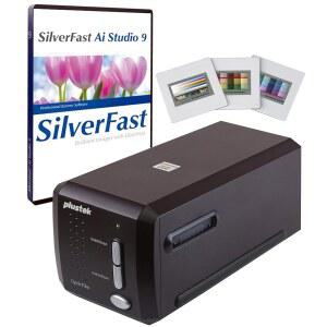 Plustek OpticFilm 8300i Ai 필름 스캐너 - 35mm 및 슬라이드를 디지털로 변환하고 SilverFast Studio 9 QuickScan Plus 번들, IT8 보정 대상 3 슬라이드