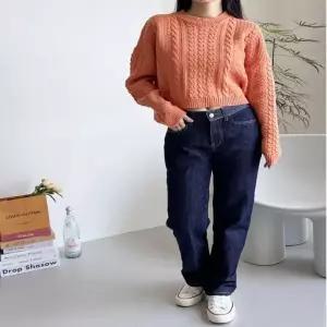 세미크롭 루즈핏 3컬러 가을 데이트룩 니트 겨울 여성상의 니트티 여자상의