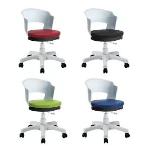 연구실 인조가죽 원형 등받이 회전 의자 진료용 작업용 이동 바퀴 병원