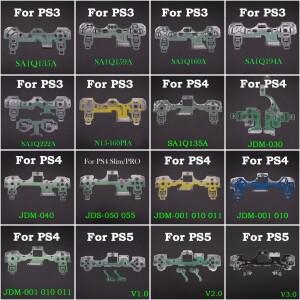 [호환품]PS2 PS3 PS4 Pro 슬림 JDM 030 040 055 컨트롤러 용 버튼 리본 회로 기판 PS5 전도성 필름 키패드