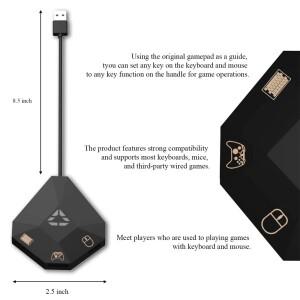 [호환품]PS4/PS3/Xbox One/Xbox 360/스위치 라이트용 유선 USB 키보드 및 마우스 컨버터