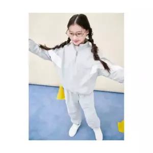 빈폴 키즈 BEANPOLE KIDS 배색 반집업 플리스 안감 2PCS 상하 세트 라이트 그레이 (BI5Y41U042) BI5Y41U042