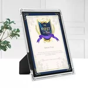 크리스탈유리상장액자A4실버스탠딩허가증액자 (KYR-WCB7454)