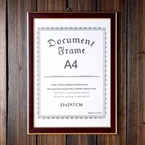 A4 상장액자 브라운 졸업장사진 벽걸이 액자 (KYR-WC2F146)