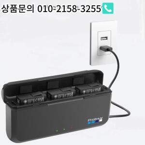 GoPro Hero 13용 2280mAh 배터리 + 3슬롯 박스 충전기 블랙 카메라 액세서리