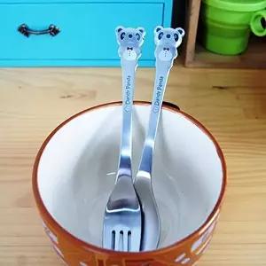 [조르지오]귀여운 ET51HB07 판다 스타일 스텐 티스푼 티포크 고품질 홈카