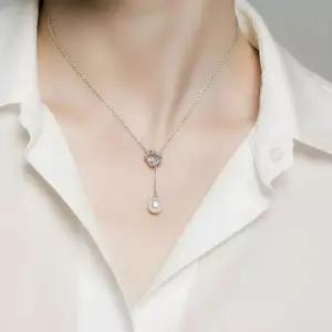 [TIFFANY&CO]티파니 오픈하트 래리어트 담수 진주 네크리스