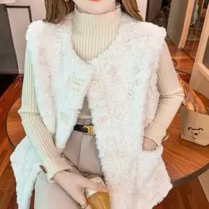 여자 베스트 레이어드 퍼 쪼끼 겨울 겨울 조끼 뽀글이