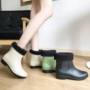 여성 레인부츠 작업 장화 숏 앵클부츠 겨울 기모 추가