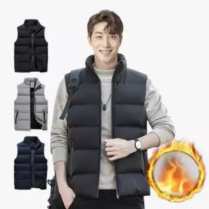 겨울 남자 베이직 패딩조끼 하이넥 경량 다운 조끼 방한 깔깔이 집업 점퍼