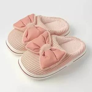 [엄지척]큐티 털슬리퍼 캐릭터 겨울 235-240mm 리본 사무실