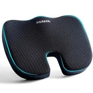 사무용 의자용 무레온 시트 쿠션, 자동차용 대형 메모리 폼 미끄럼 방지 커버가 있는 인체공학적 의자 쿠션으로 엉덩이 하루 종일 편안함을 위한 부드러운 지지 - 블랙