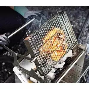 캠핑바베큐그릴 회전식숯불구이기 야외 꼬치 구이