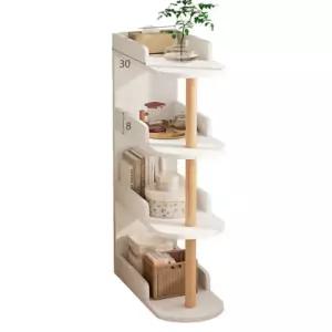 작은집 화이트우드 코지인테리어용 4단 거실선반/ 아기책정리 낮은책장 놀이치료