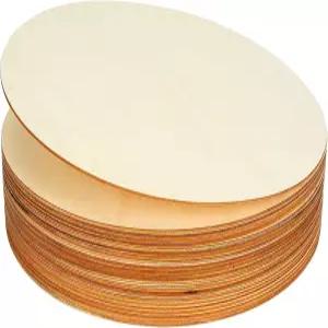 24팩 12인치 목재 라운드 미완성 배스우드 합판 나무 시트 공예 도장 학교 프로젝트 도어 행거 우드 버닝