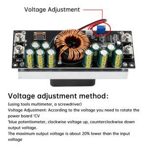 PLC모듈 DC 스텝 다운 파워 모듈 DC15V 90V DC2 5V 72V 지지대 25A 정전압 선풍기 포함 출력 조정 가능 1200W