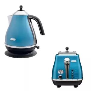 드롱기 레트로 토스터 + 무선 전기 주전자 블루 선물