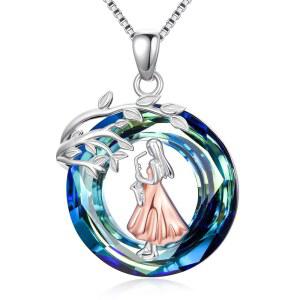 여성용 코예케이 스포츠/음악 목걸이 925 스털링 실버 크리스탈 펜던트 트리 오브 라이프 주얼리 선물 스포츠 선수용