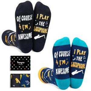 해피팝 색소폰 기타 선물 - 음악 애호가를 위한 양말 교사