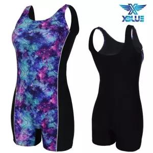 [하프클럽/]XBLUE 여자 아쿠아로빅 1부 반전신 수영복 N154818