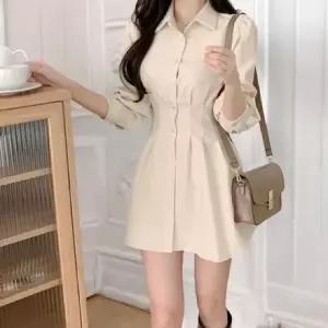 숏스커트 미니 원피스 베르 슬림 핀턱 3col (WFKEOT3)