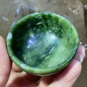 6cm NaturalXiuyan 옥 돌 차 컵 조각 치유 크리스탈 그릇 장식 홈 수집 요술