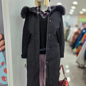 브론즈 폭스 퍼 구스 다운 롱패딩 BAPDA6561BK IC1119887