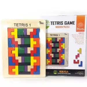 원목 교구 테트리스 블록 모양 맞추기 유아 집중력 모자이크 판 블럭 끼우기 소근육 놀이 꽂기
