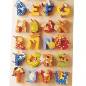 귀여운 동물 디자인 원목 이니셜 알파벳 Sevi 나무 글자 우드 목재 사인 아이방 꾸미기