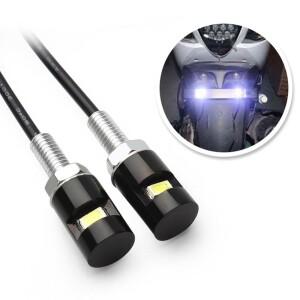2Pcs 자동차 바이크 오토바이 번호 조명 12V LED 5630 SMD 꼬리 전면 나사 볼트 전구 램프 광원
