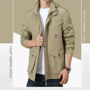 남성바람막이점퍼 간절기 숏 야상 점퍼 오버핏 자켓 가을 바람막이 아우터 현장근무복