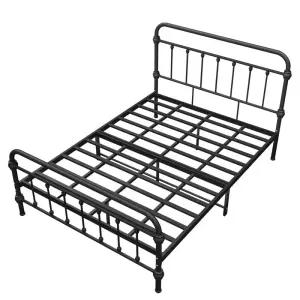 철제 침대프레임 매트리스 받침대 블랙 슈퍼싱글 깔판 헤드형 심플 모던