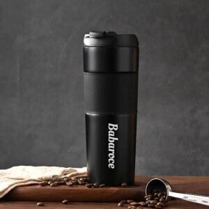 바바로체 프레스 커피 메이커 스테인리스 스틸 여행용 머그컵 단열 캠프 티 더블 월 휴대용 캠핑 포트 텀블러가 12시간 동안 뜨겁고 차갑게 유지됩니다 16온스