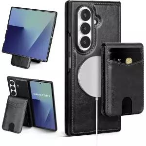 맥세이프 호환 2 in 1 탈착식 삼성 갤럭시 Z 폴드 7 5G 지갑형 케이스 (카드 홀더 포함), 남녀 공용, 자석