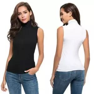 [라일리여성의류] Rly 칸프 탱크탑 터틀넥민소매티 민소매폴 라티 여자