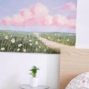 패브릭포스터 포인트 가리개 커튼 벽인테리어 꽃길 S WECA702